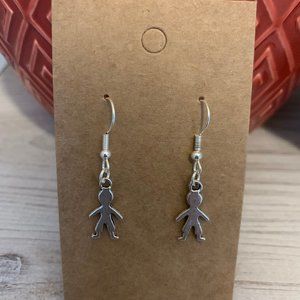 Silver Little Person Dangle Earrings